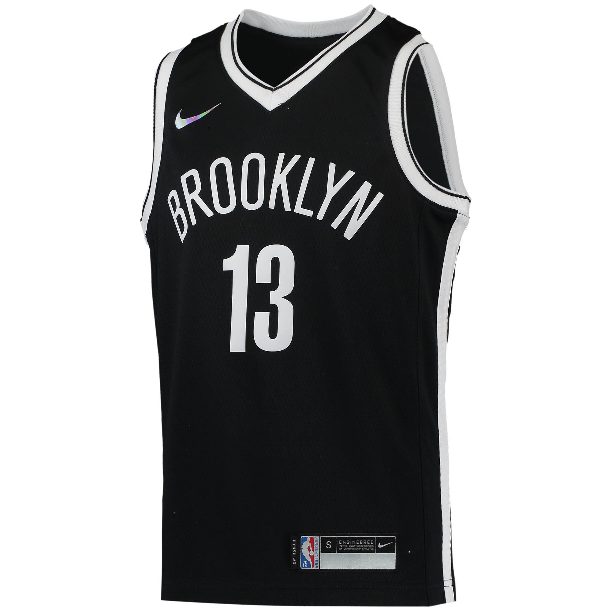 Alternative view of James Harden Brooklyn Nets Youth 2021/22 Diamond Swingman Jersey - Icon Edition - Black