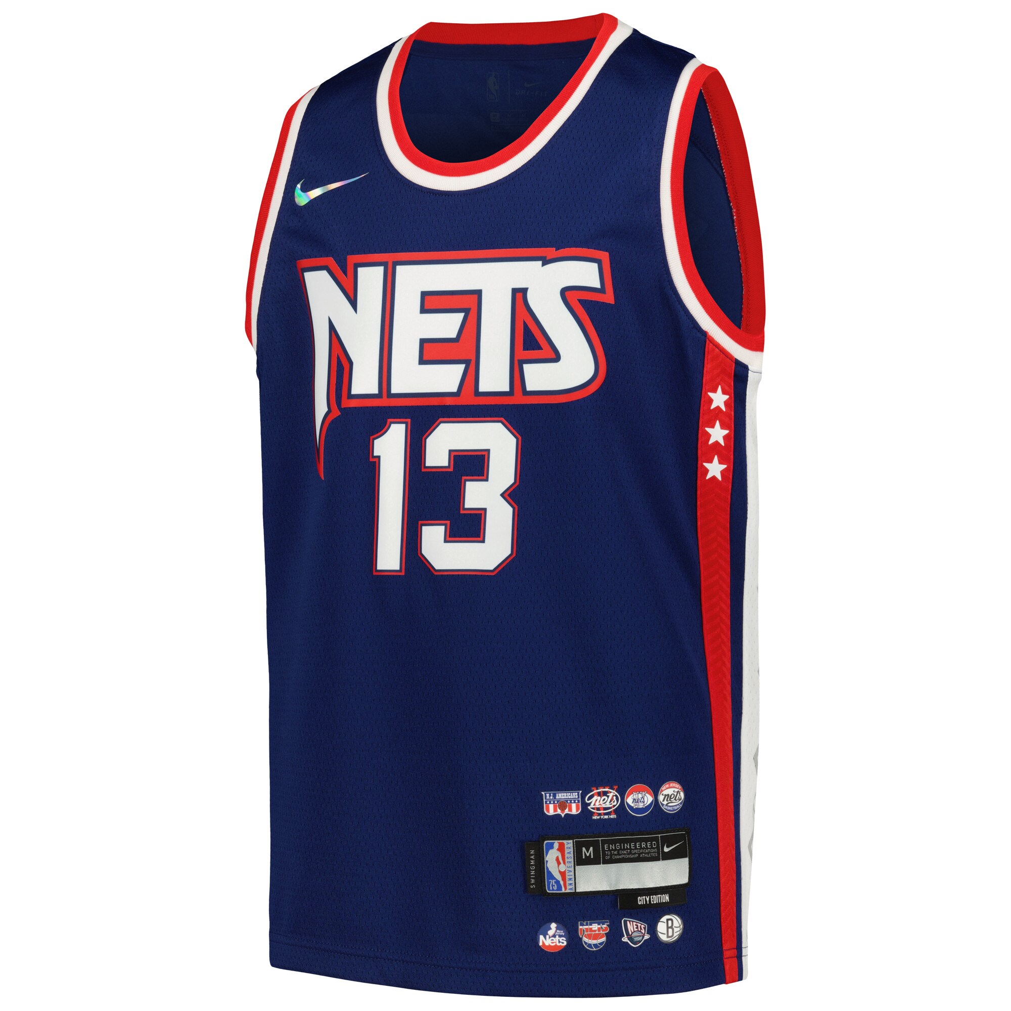 Alternative view of James Harden Brooklyn Nets Youth Swingman Jersey - City Edition - Navy