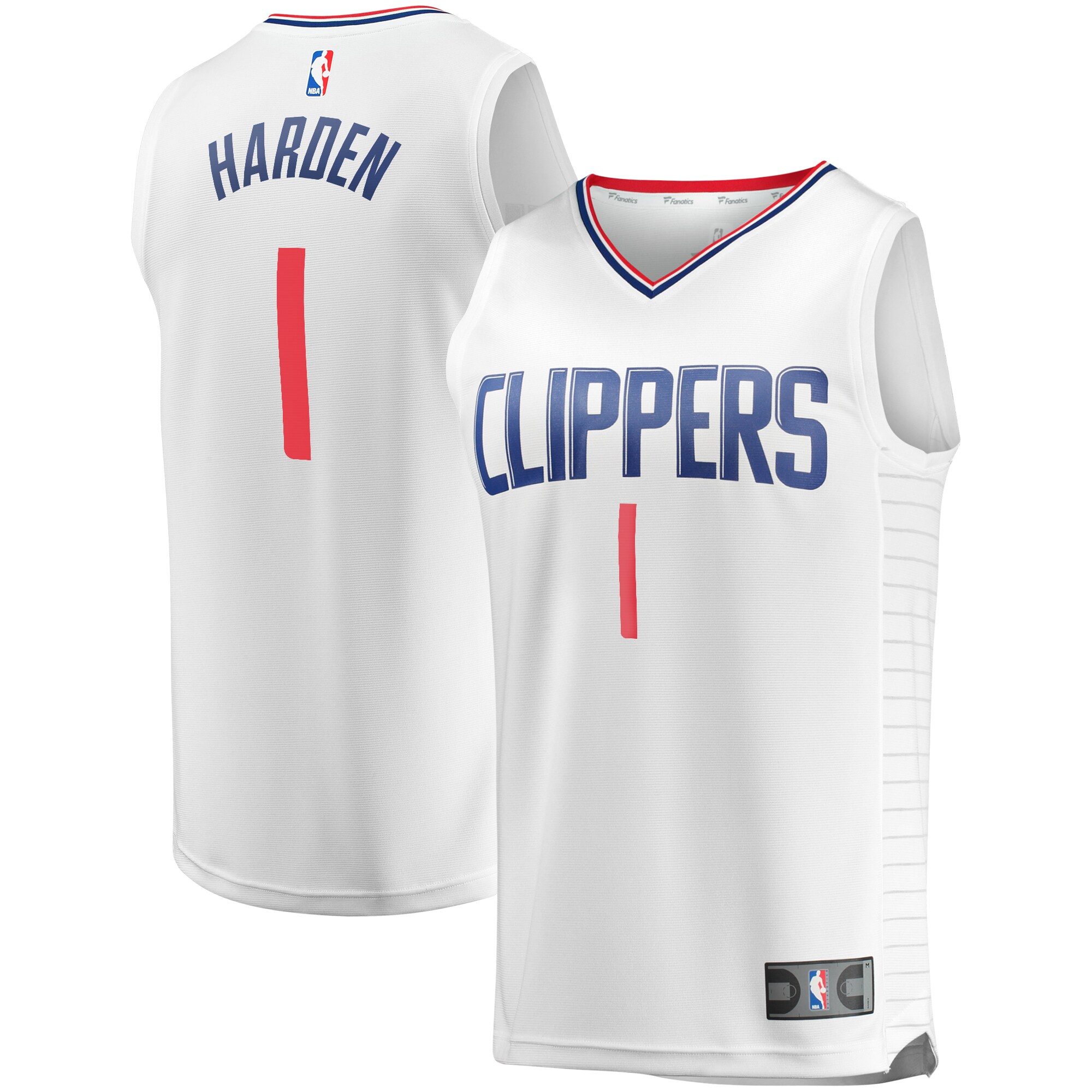 James Harden La Clippers Fanatics Fast Break Player Basketball Jersey - Association Edition - White