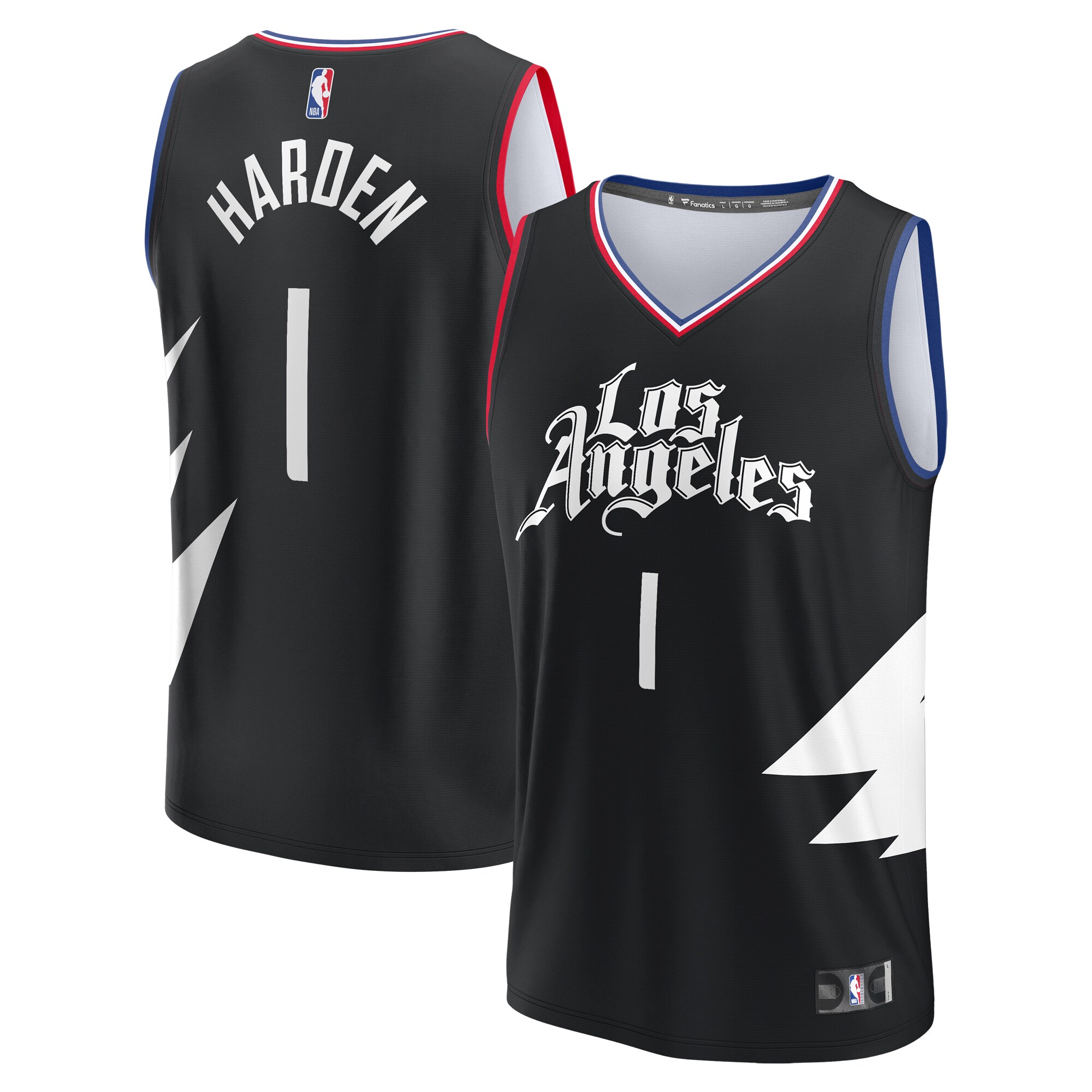James Harden La Clippers Fanatics Youth Fast Break Player Basketball Jersey - Statement Edition - Black