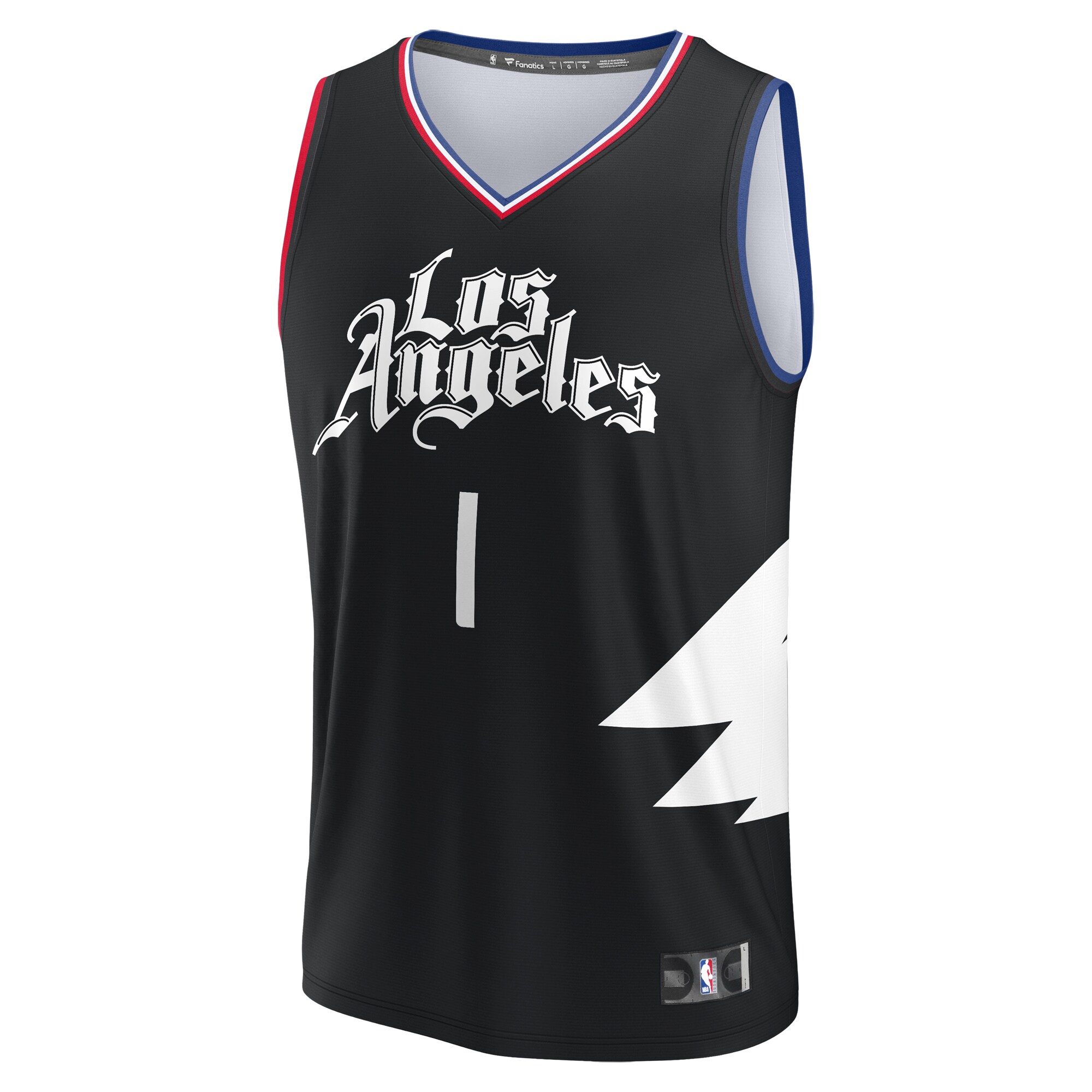 Alternative view of James Harden La Clippers Fanatics Youth Fast Break Player Basketball Jersey - Statement Edition - Black