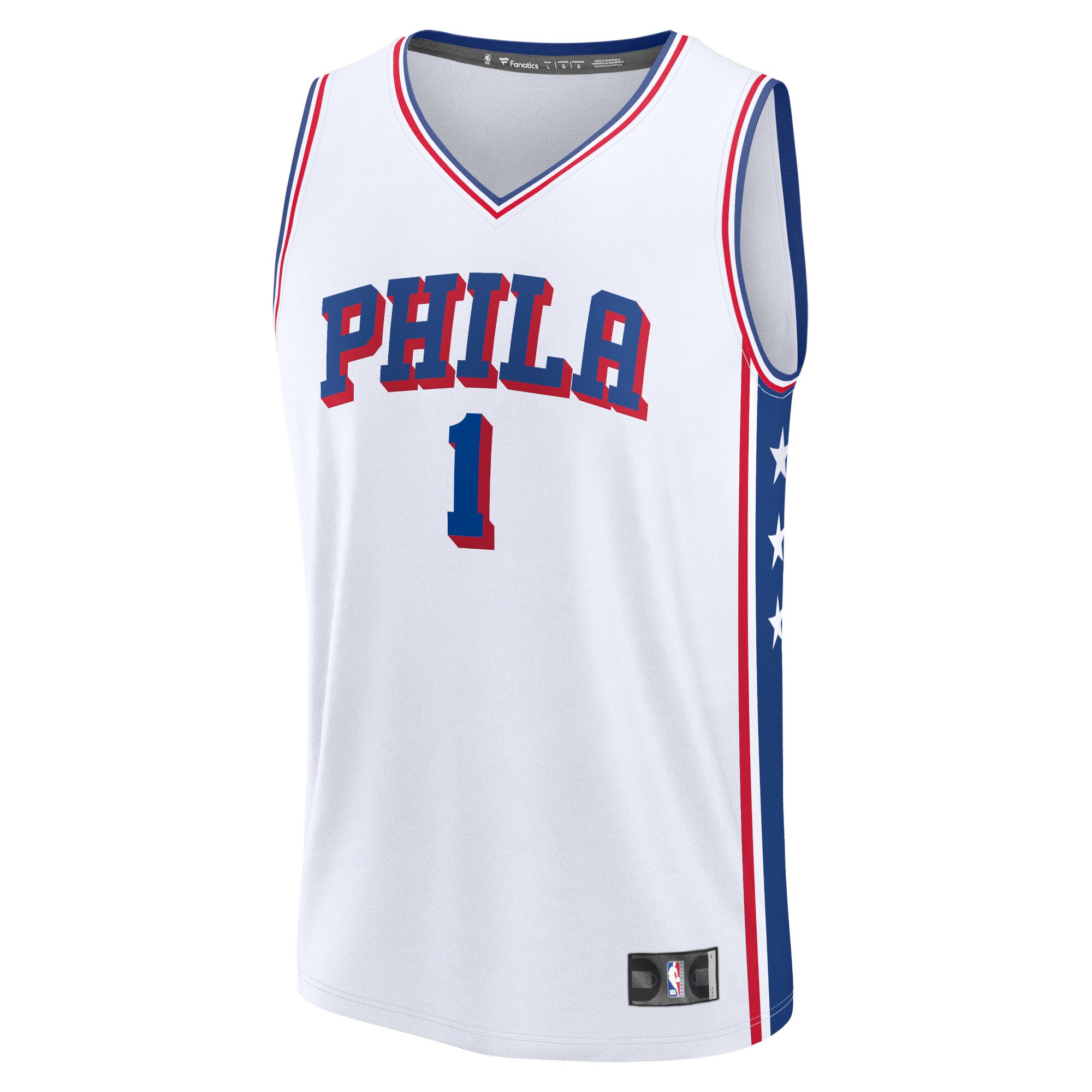 Alternative view of James Harden Philadelphia 76ers Fanatics Fast Break Replica Basketball Jersey - Association Edition - White