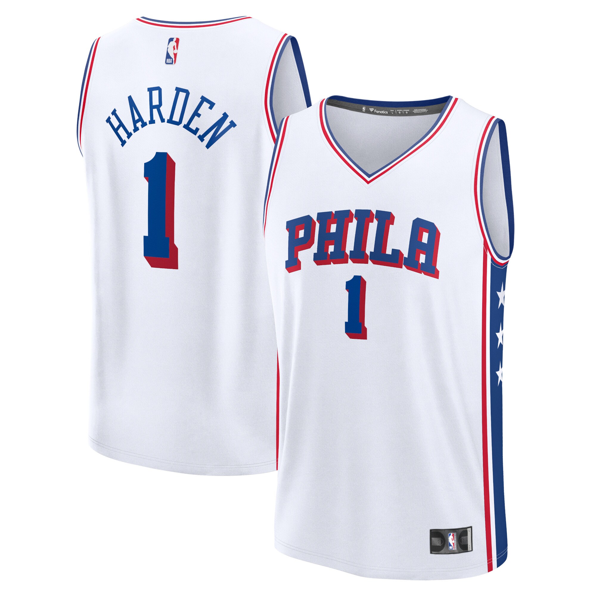 James Harden Philadelphia 76ers Fanatics Fast Break Replica Basketball Jersey - Association Edition - White