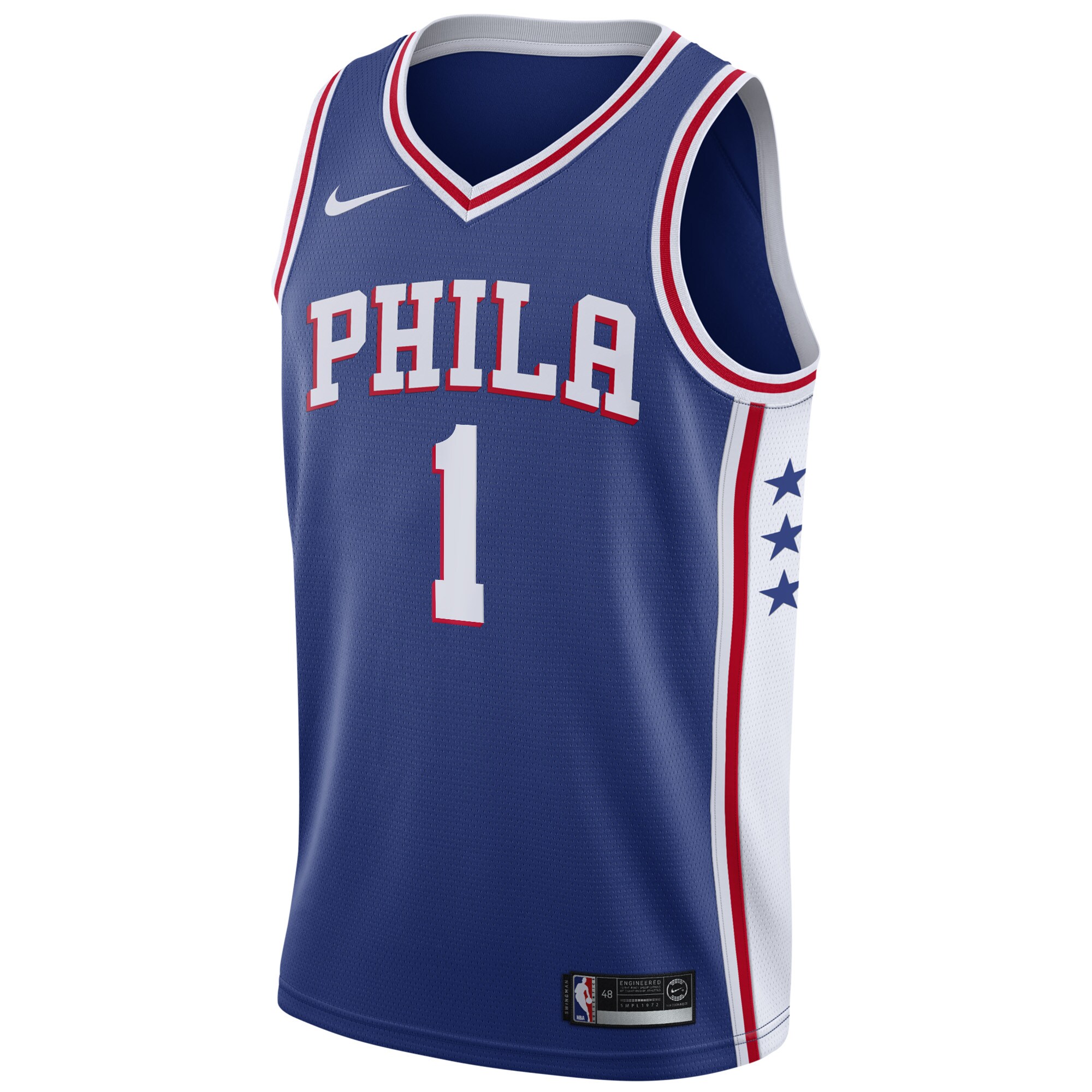 Alternative view of James Harden Philadelphia 76ers Swingman Basketball Jersey - Icon Edition - Royal