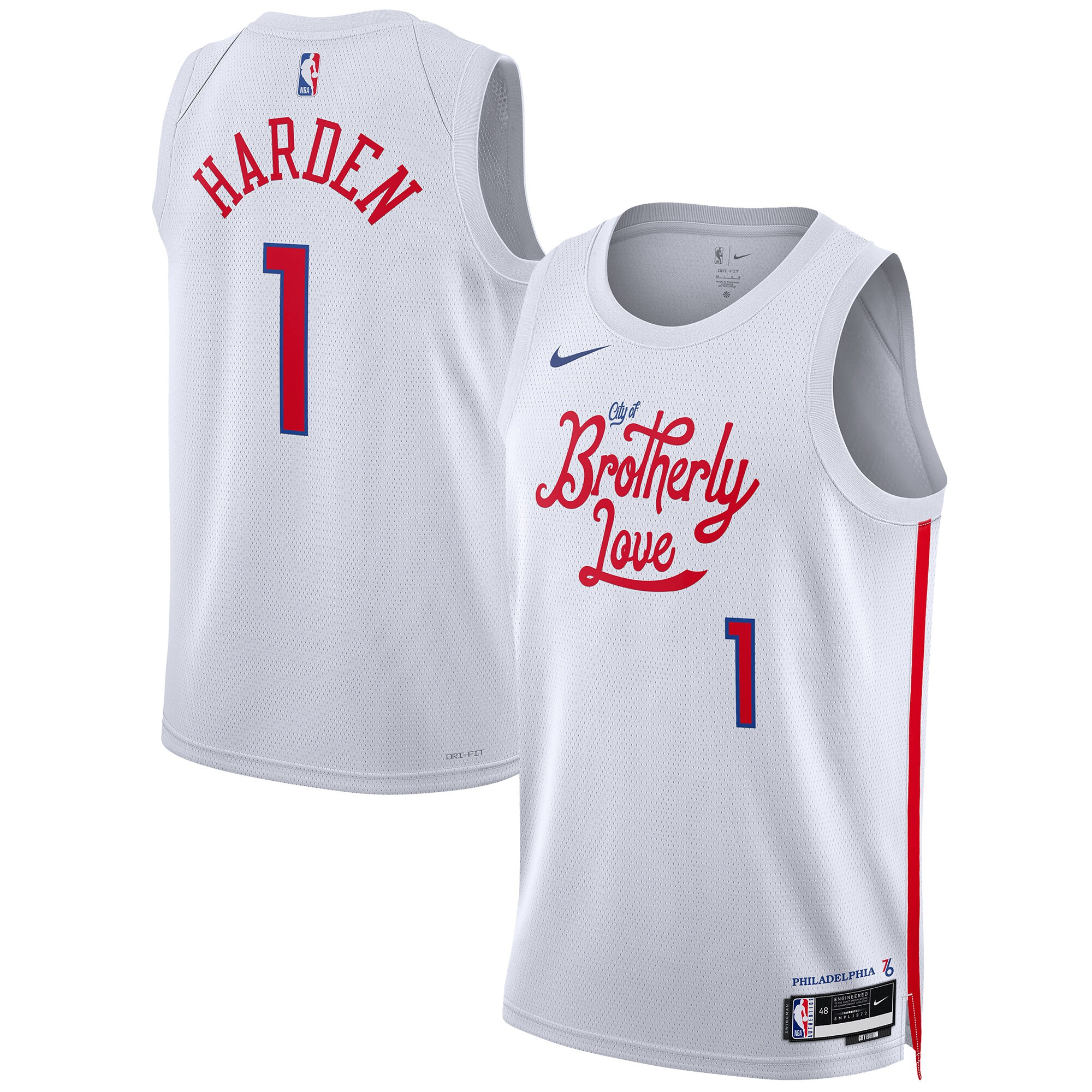 James Harden Philadelphia 76ers Unisex 2022/23 Swingman Basketball Jersey - City Edition - White
