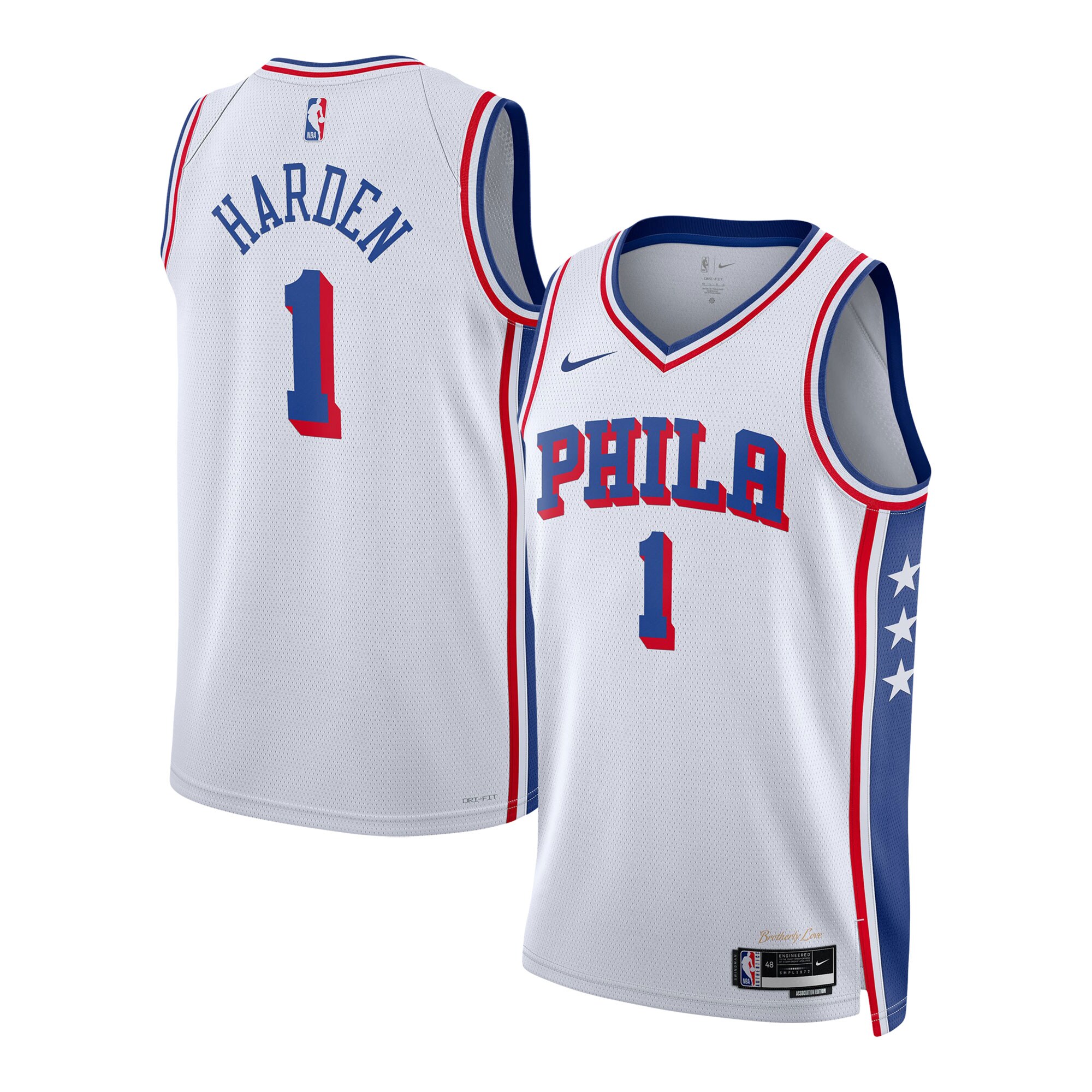 James Harden Philadelphia 76ers Unisex Swingman Basketball Jersey - Association Edition - White