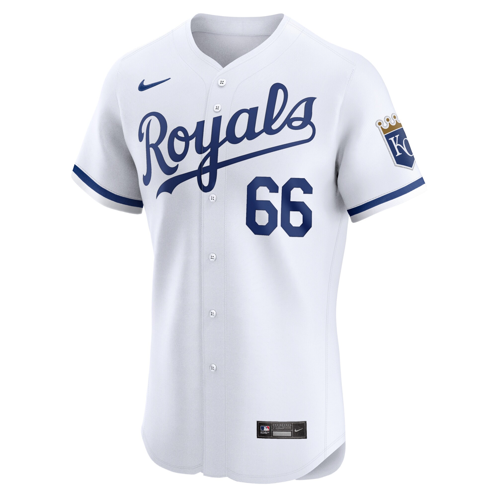 Alternative view of James Macarthur Kansas City Royals Home Elite Player Baseball Jersey - White