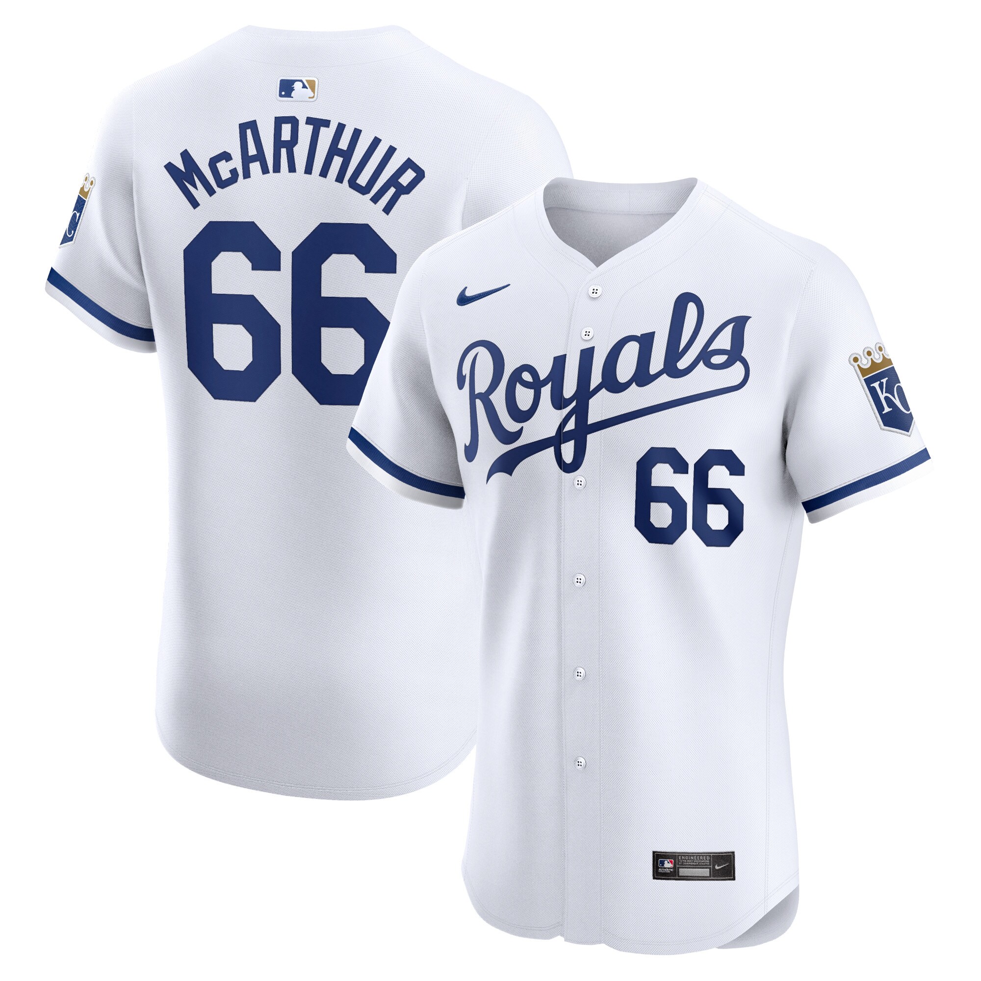 James Macarthur Kansas City Royals Home Elite Player Baseball Jersey - White