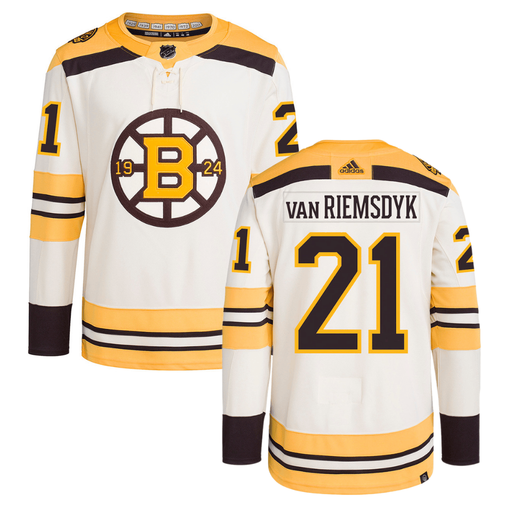 James van Riemsdyk 21 Boston Bruins 100th Anniversary Primegreen Third Men Hockey Jersey - Cream - JS809 