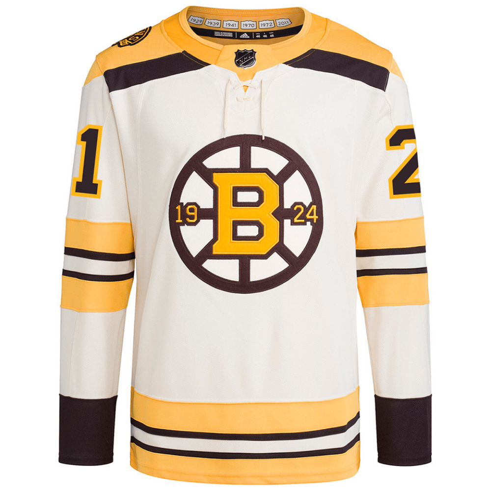 Alternative view of James van Riemsdyk 21 Boston Bruins 100th Anniversary Primegreen Third Men Hockey Jersey - Cream - JS809 
