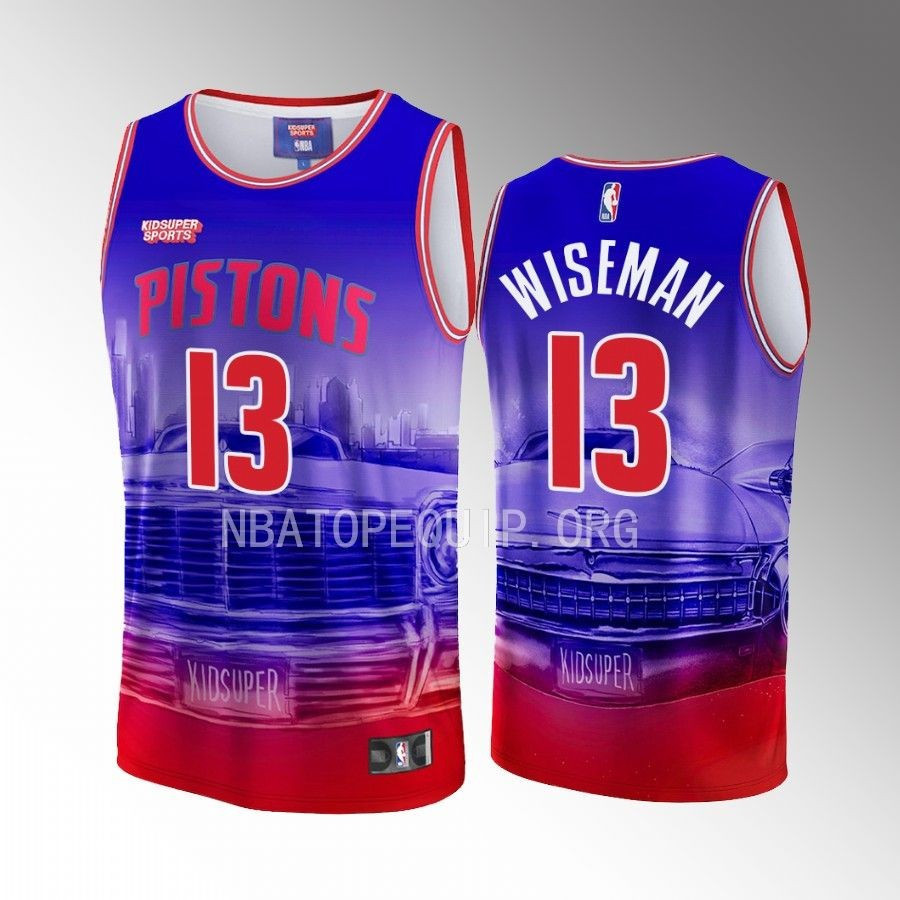 James Wiseman 13 Detroit Pistons NBA & KidSuper Studios Unisex Hometown Basketball Jersey - JS994 