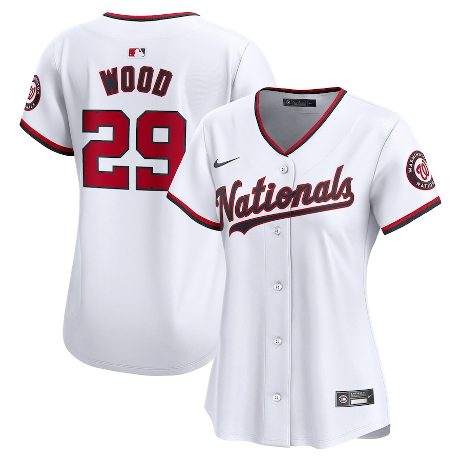 James Wood 29 Washington Nationals Women's Home Limited Player Baseball Jersey - White - JS355 