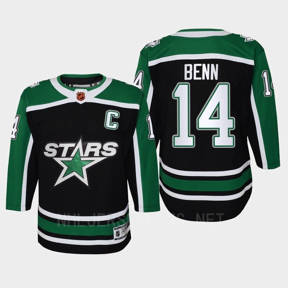 Jamie Benn 14 Dallas Stars 2022 Special Edition 2.0 Retro Youth Hockey Jersey Black - JS740 