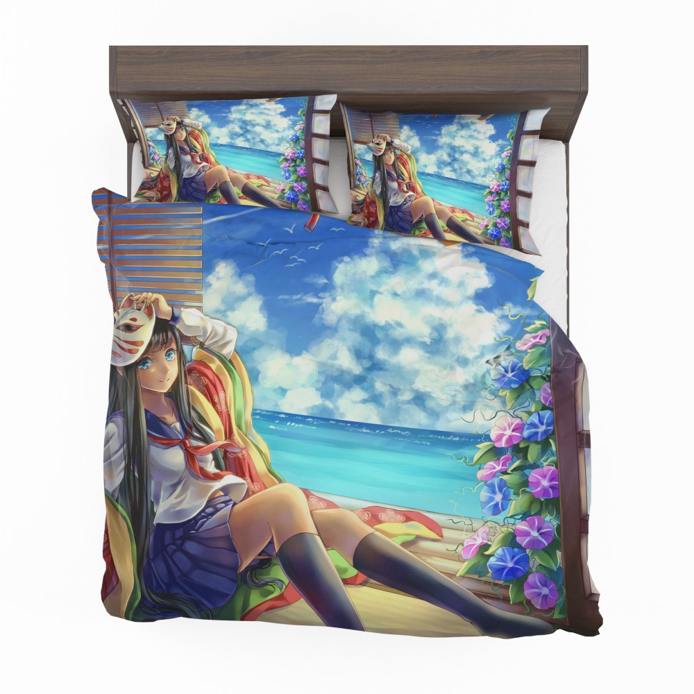 Alternative view of Japanese Anime School Girl Bedding Set - Custom Bedding Set
