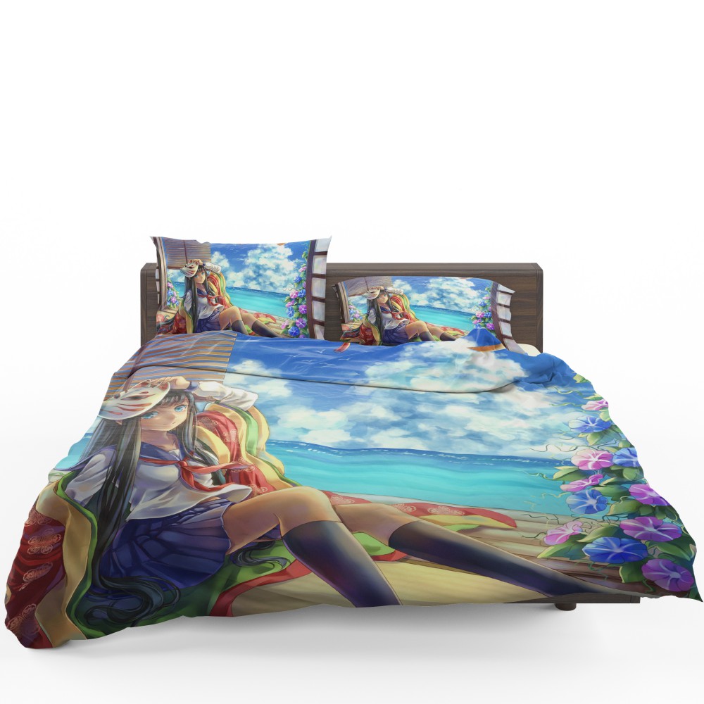 Japanese Anime School Girl Bedding Set - Custom Bedding Set