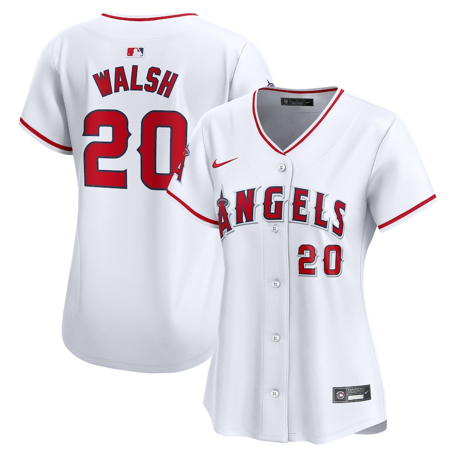 Jared Walsh 20 Los Angeles Angels Home Limited Player Women Baseball Jersey - White 
