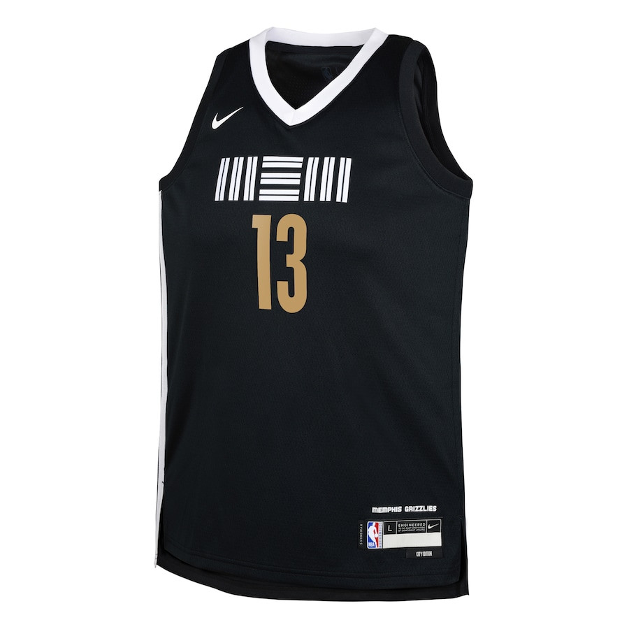 Alternative view of Jaren Jackson Jr. 13 Memphis Grizzlies 2023/24 City Edition Swingman YOUTH Basketball Jersey - Black - JS339 