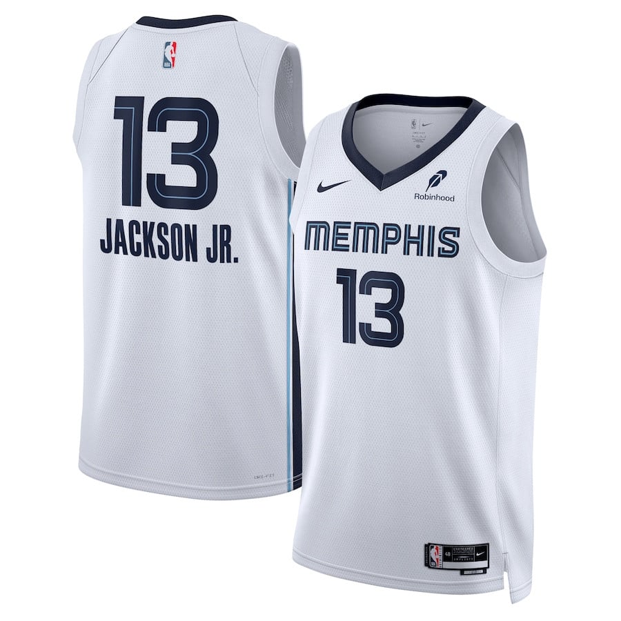 Jaren Jackson Jr. 13 Memphis Grizzlies Unisex Swingman Badge Player Basketball Jersey - Association Edition - White - JS674 