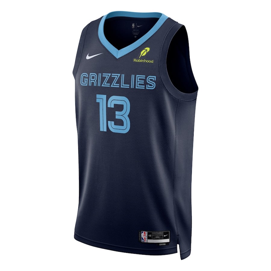 Alternative view of Jaren Jackson Jr. 13 Memphis Grizzlies Unisex Swingman Badge Player Basketball Jersey - Icon Edition - Navy - JS319 