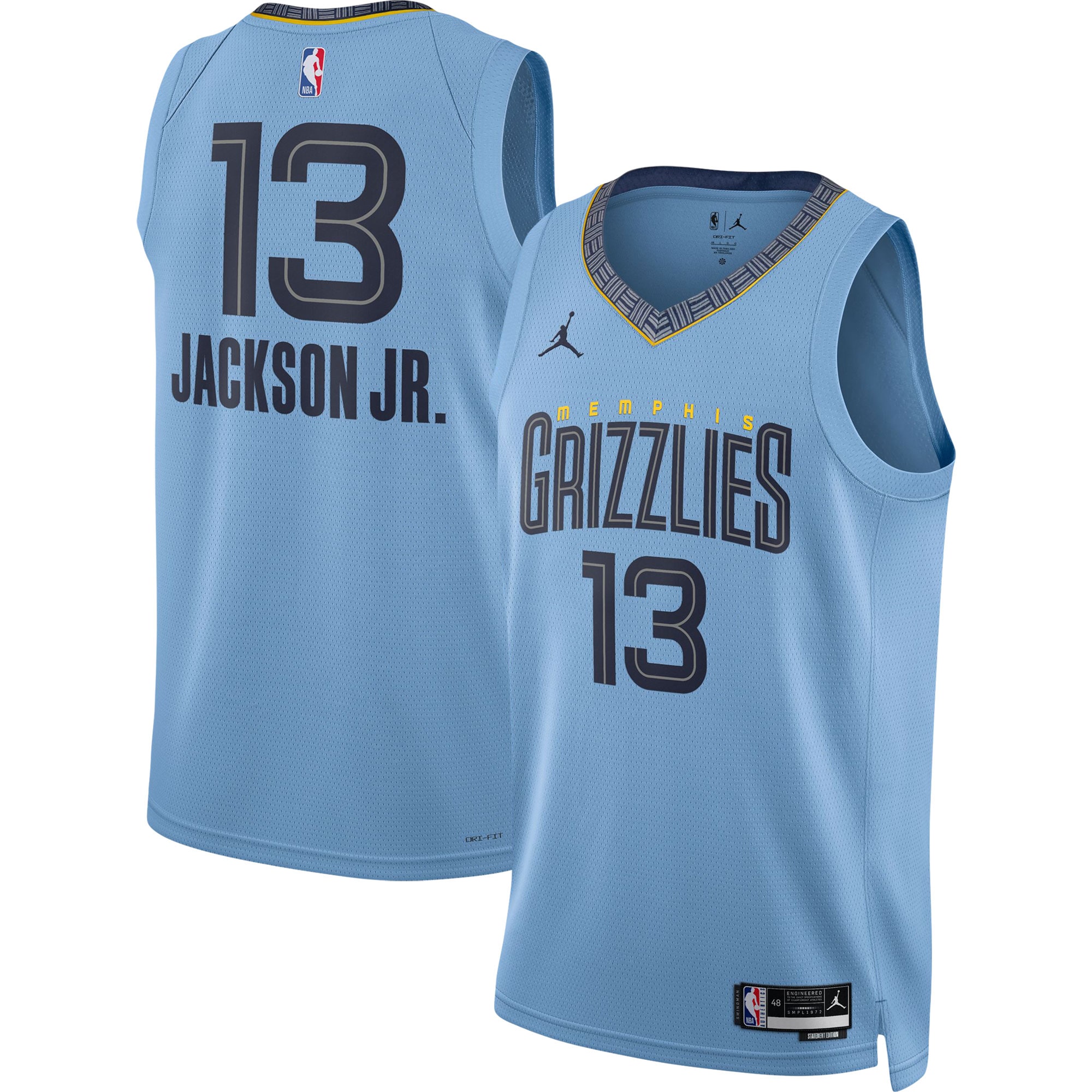 Jaren Jackson Jr. Memphis Grizzlies Jordan Brand Unisex Swingman Basketball Jersey - Statement Edition - Light Blue