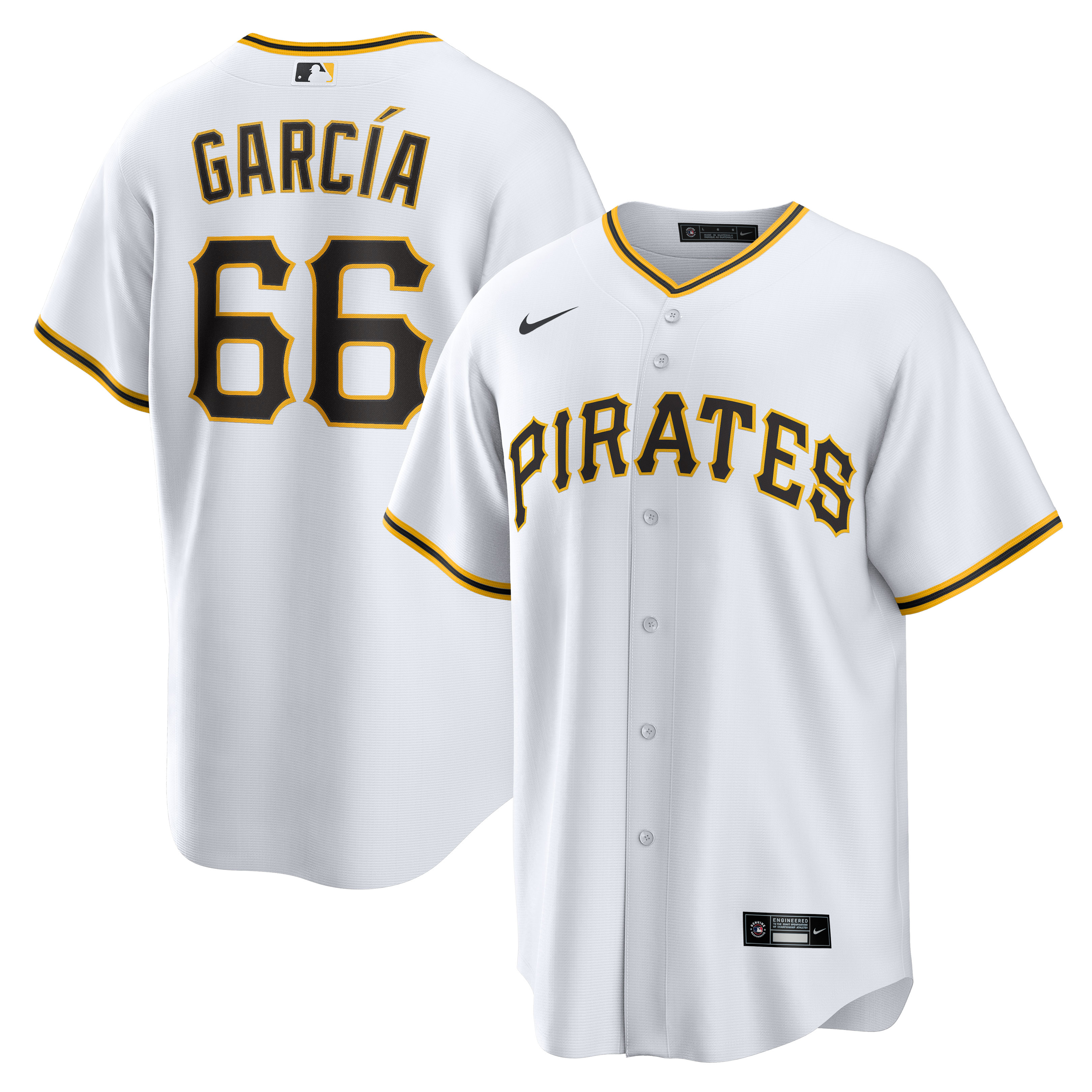 JarlÃƒÆ’Ã‚Â­n GarcÃƒÆ’Ã‚Â­a Pittsburgh Pirates Home Replica Player Baseball Jersey - White