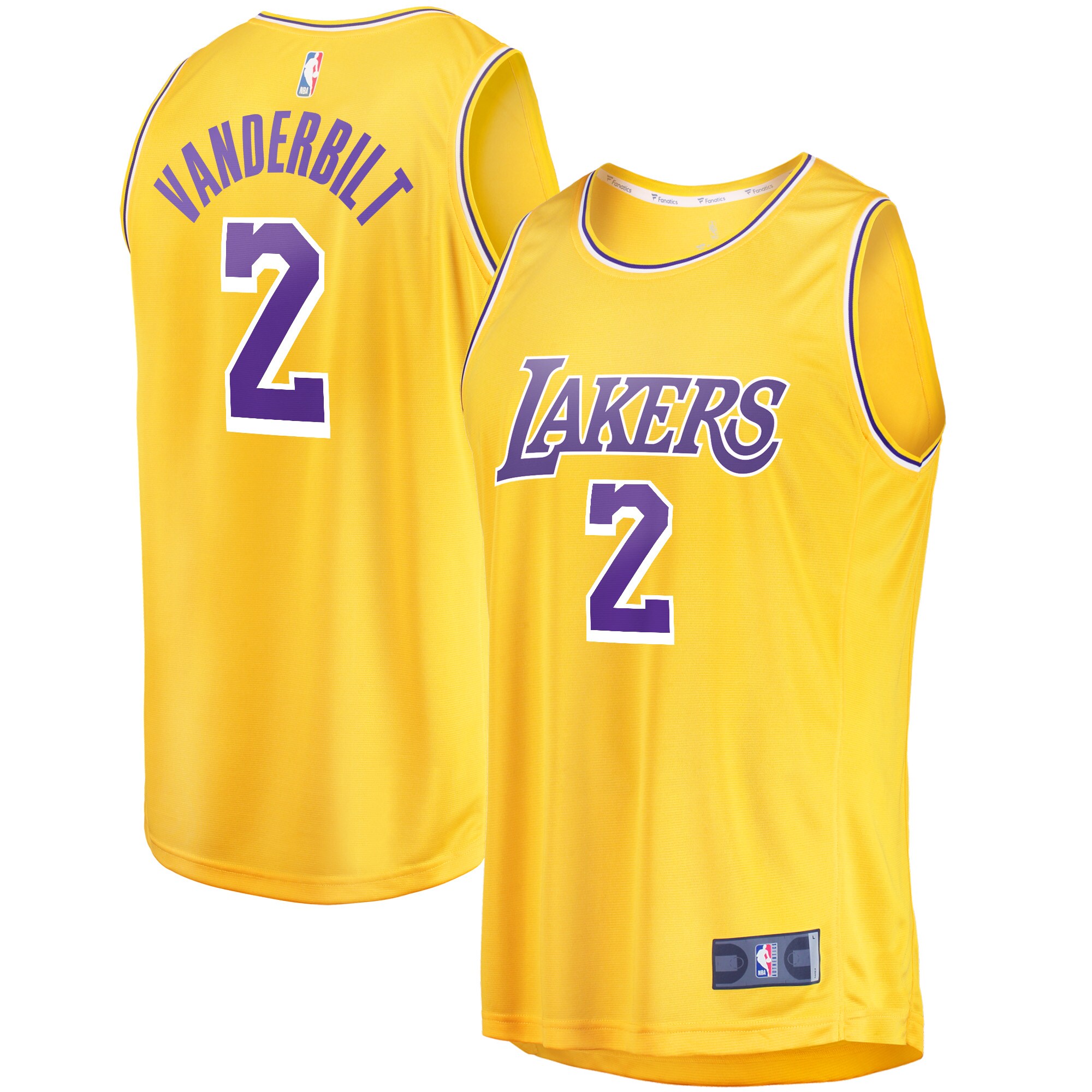 Jarred Vanderbilt Los Angeles Lakers Fanatics Fast Break Player Basketball Jersey - Icon Edition - Gold