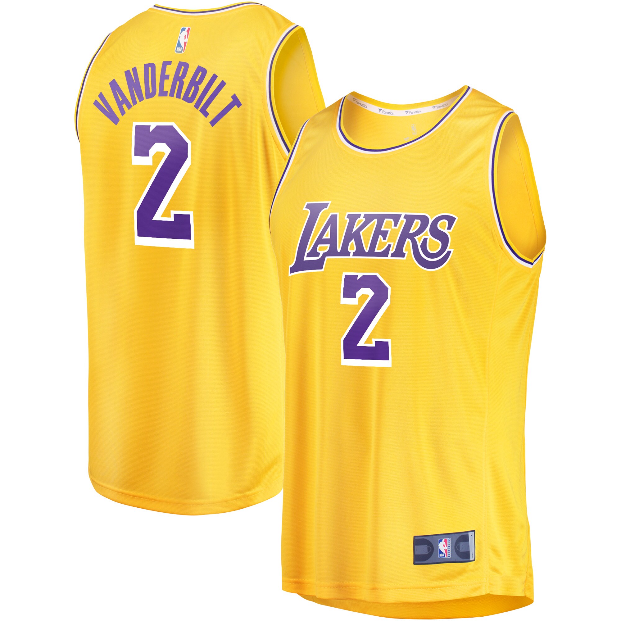 Jarred Vanderbilt Los Angeles Lakers Fanatics Youth Fast Break Player Basketball Jersey - Icon Edition - Gold