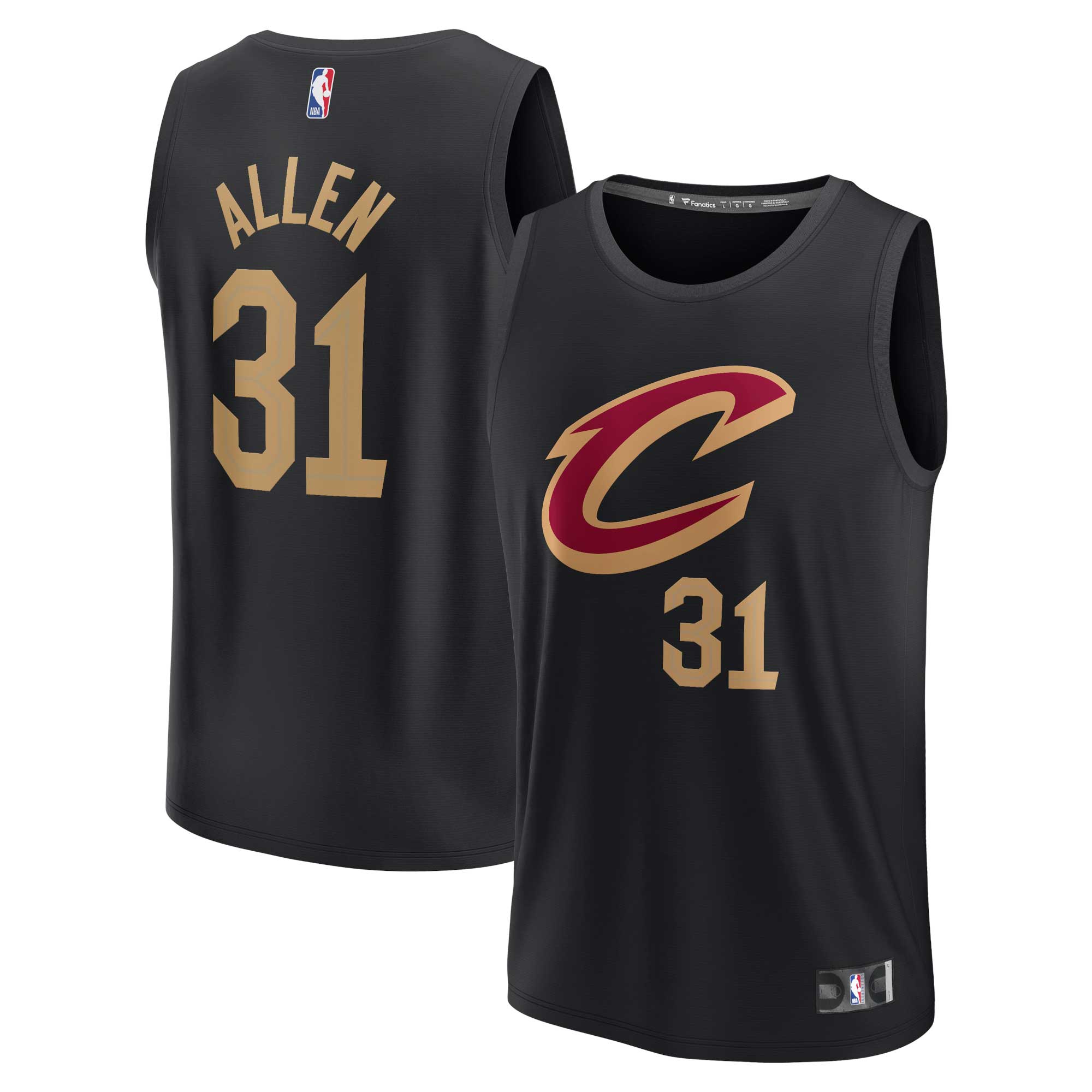 Jarrett Allen Cleveland Cavaliers Fanatics Branded Youth 2021/22 Fast Break Player Basketball Jersey - Statement Edition