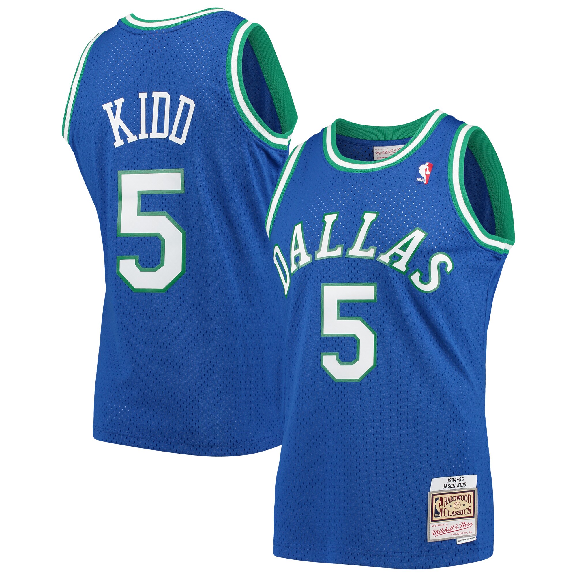 Jason Kidd Dallas Mavericks Mitchell & Ness 1994/95 Hardwood Classics Swingman Basketball Jersey - Blue