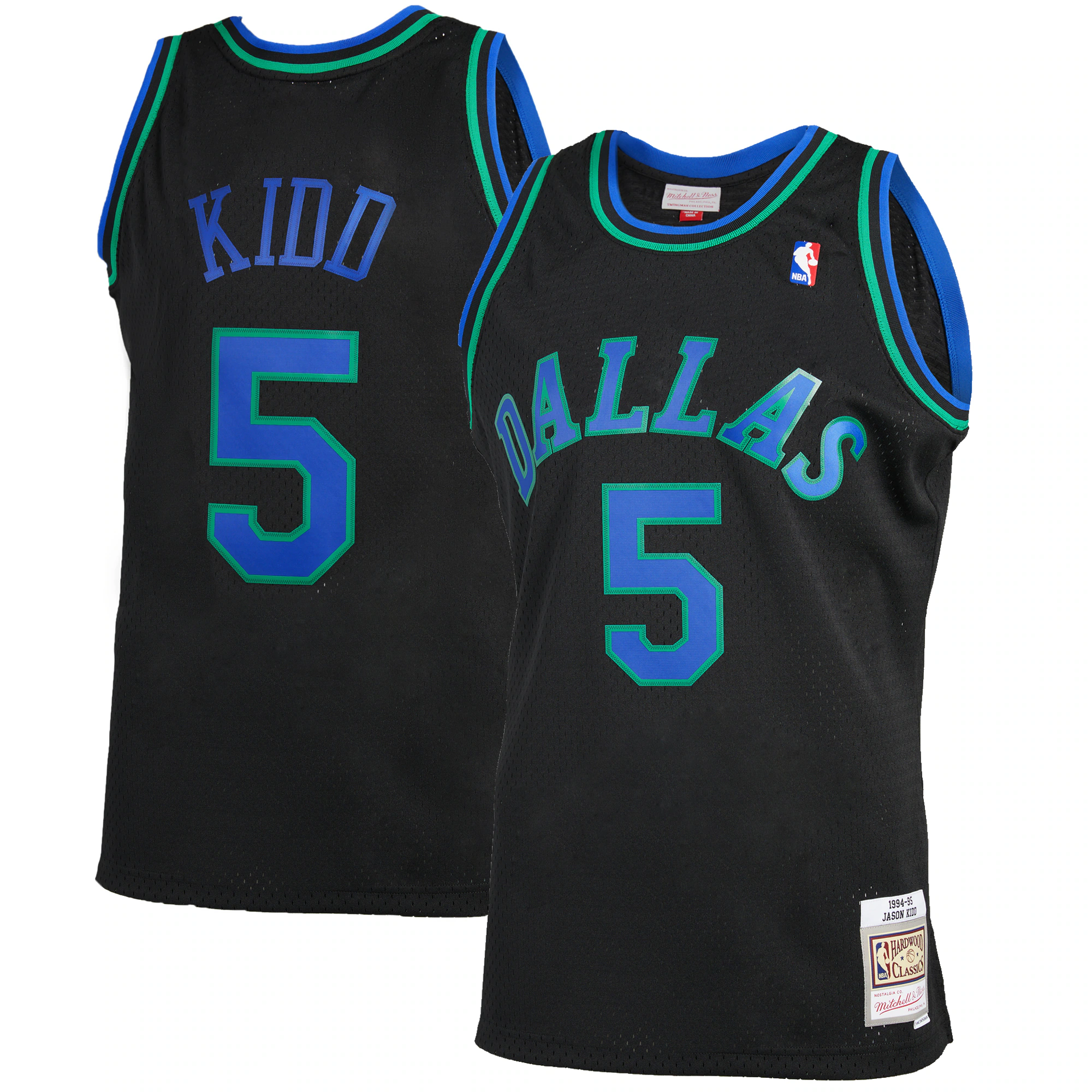 Jason Kidd Dallas Mavericks Mitchell & Ness 1994-95 Hardwood Classics Reload 2.0 Swingman Basketball Jersey - Black