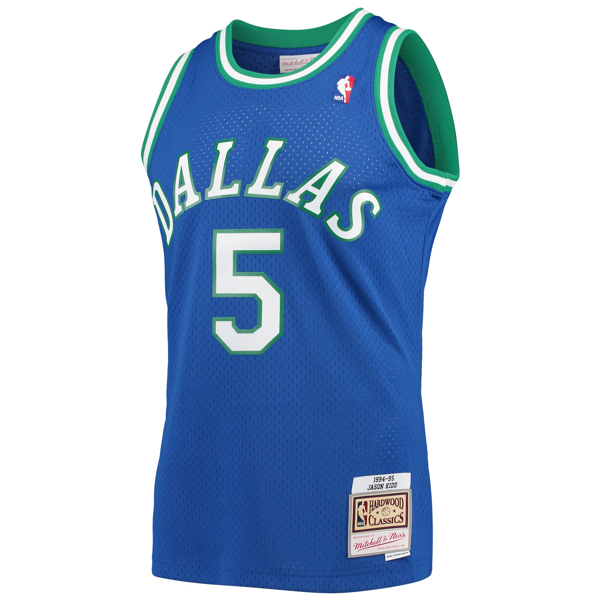 Alternative view of Jason Kidd Dallas Mavericks Mitchell & Ness 1994/95 Hardwood Classics Swingman Basketball Jersey - Blue