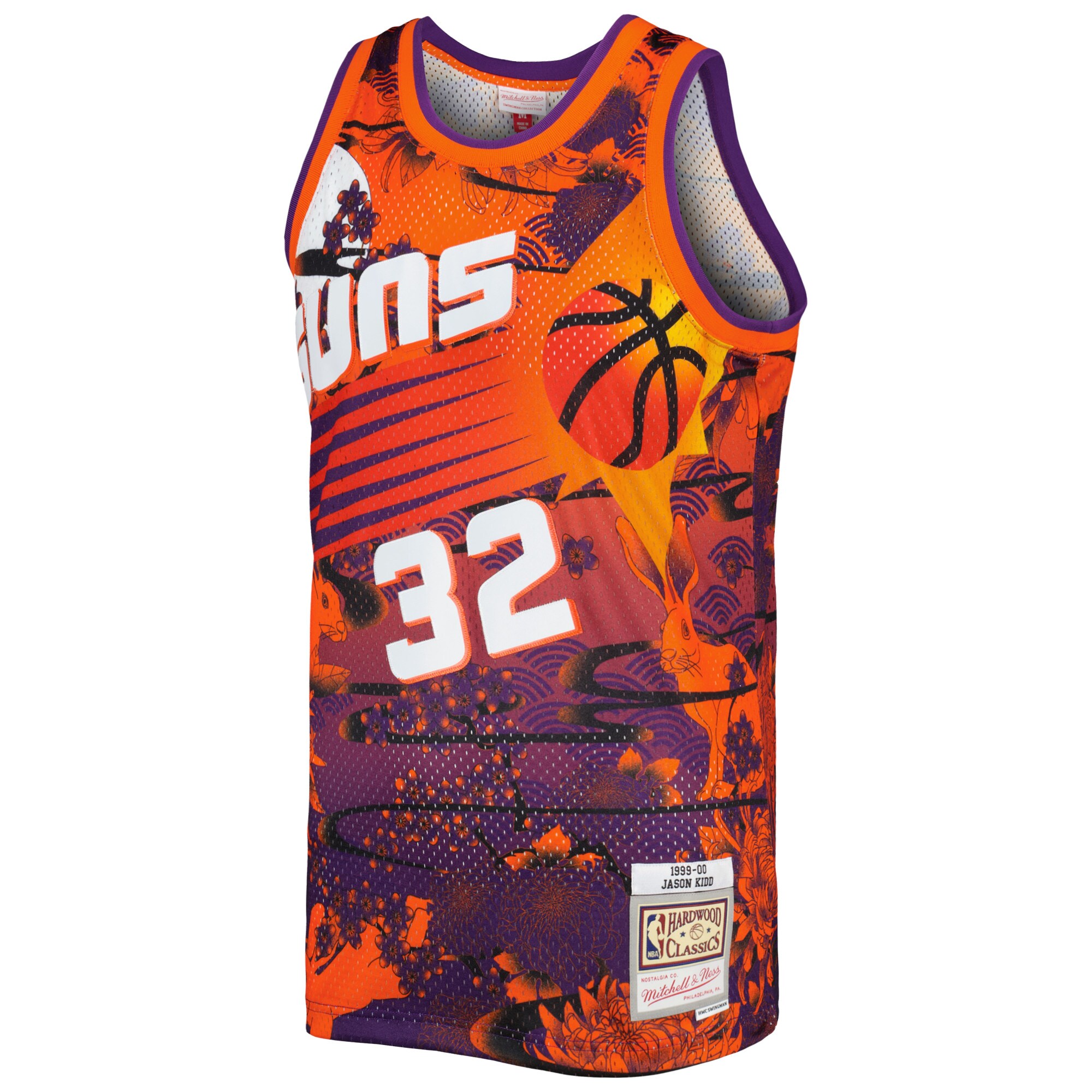 Alternative view of Jason Kidd Phoenix Suns Mitchell & Ness 1999/00 Hardwood Classics Lunar New Year Swingman Basketball Jersey - Orange