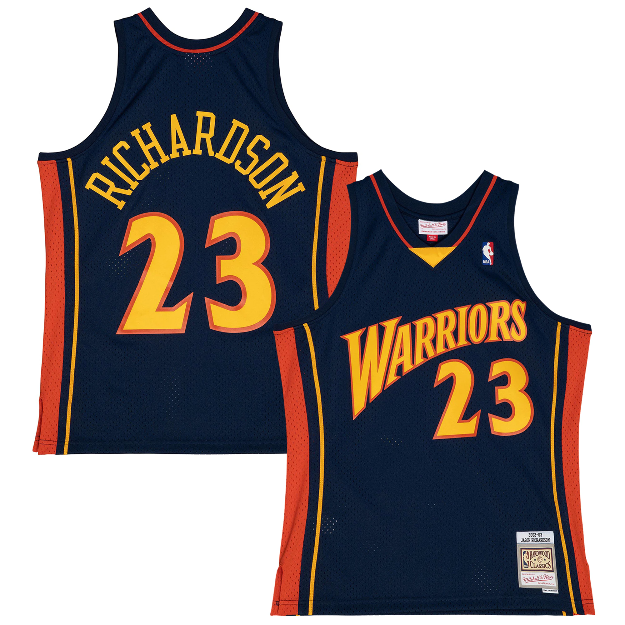 Alternative view of Jason Richardson Golden State Warriors Mitchell & Ness 2002/03 Swingman Basketball Jersey - Blue