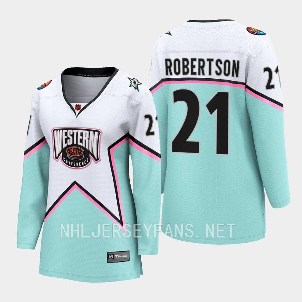 Jason Robertson 21 Dallas Stars 2023 All-Star Game Hockey Jersey White Equipment - JS491 