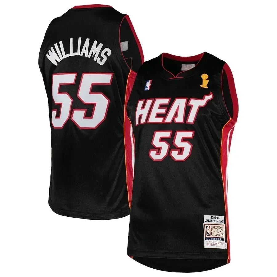 Jason Williams Miami Heat Mitchell & Ness 2005-06 Hardwood Classics Basketball Jersey - Black - JS549 