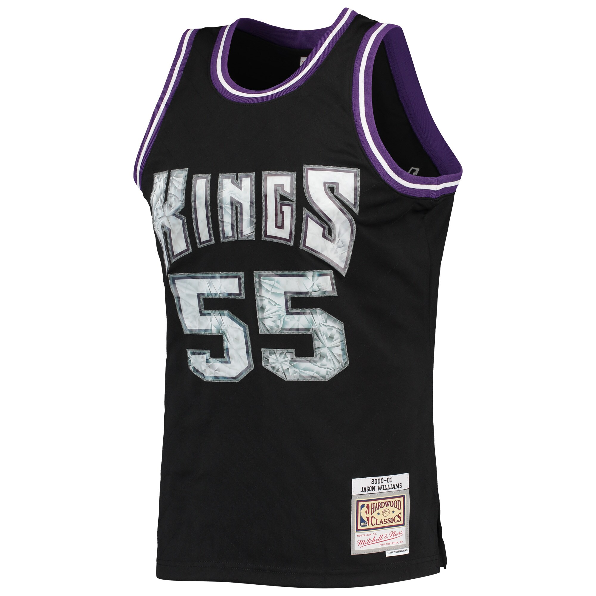 Alternative view of Jason Williams Sacramento Kings Mitchell & Ness 2000/01 Hardwood Classics Nba 75th Anniversary Diamond Swingman Basketball Jersey - Black