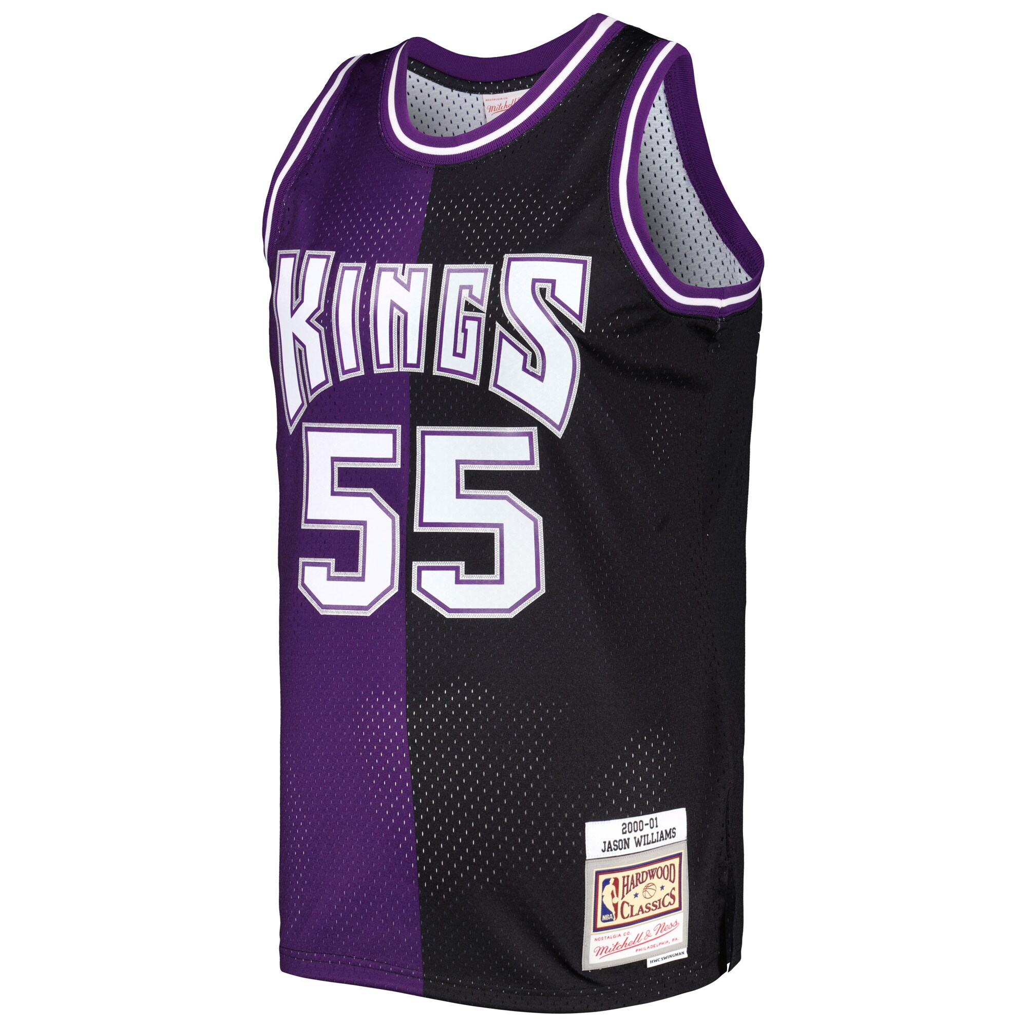 Alternative view of Jason Williams Sacramento Kings Mitchell & Ness Hardwood Classics 2000/01 Split Swingman Basketball Jersey - Purple/black
