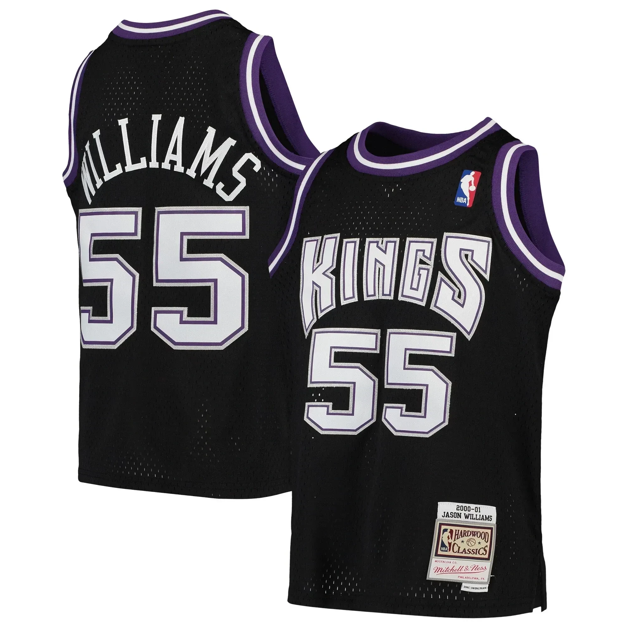 Jason Williams Sacramento Kings Mitchell & Ness Youth 2000-01 Hardwood Classics Swingman Throwback Basketball Jersey - Black - JS651 