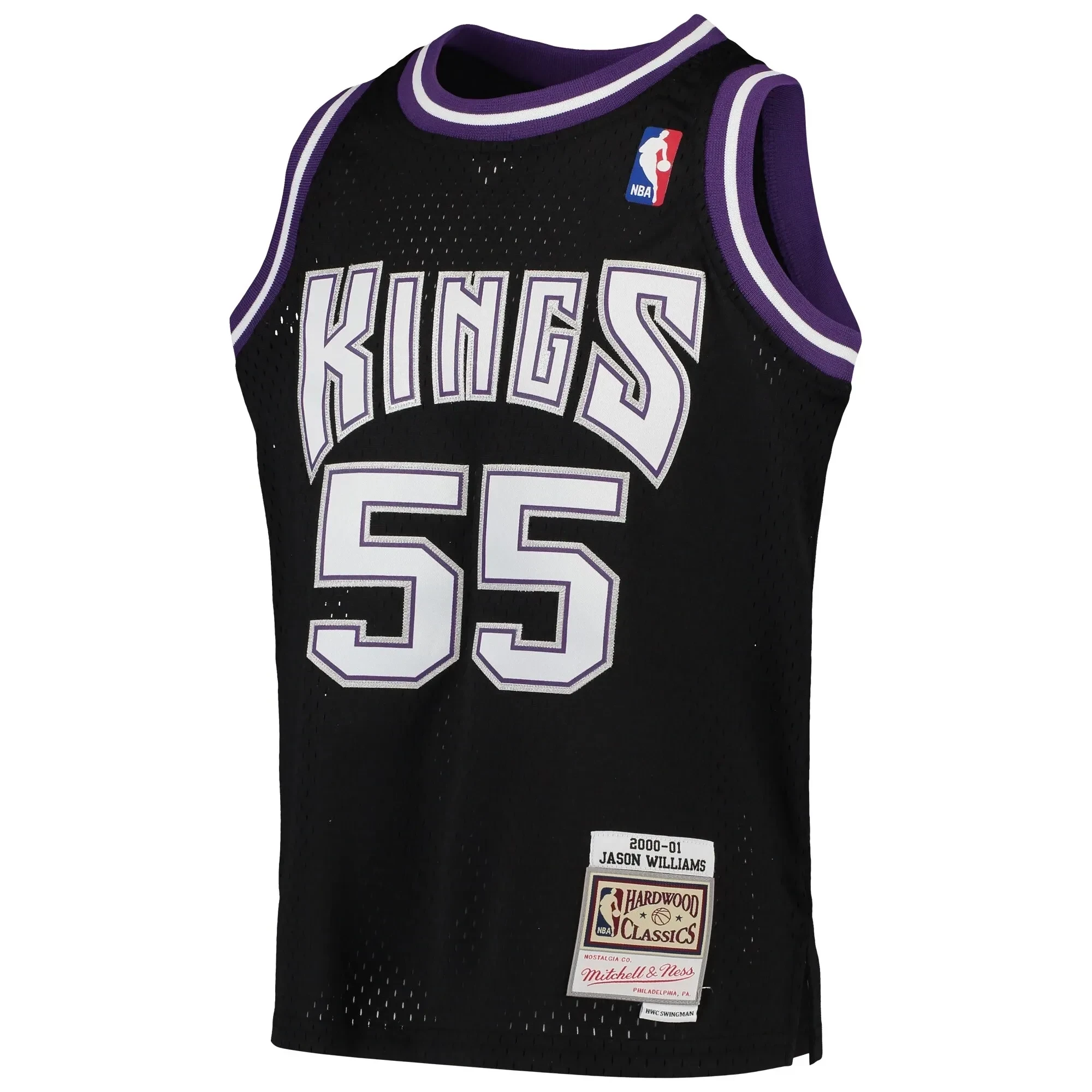 Alternative view of Jason Williams Sacramento Kings Mitchell & Ness Youth 2000-01 Hardwood Classics Swingman Throwback Basketball Jersey - Black - JS651 