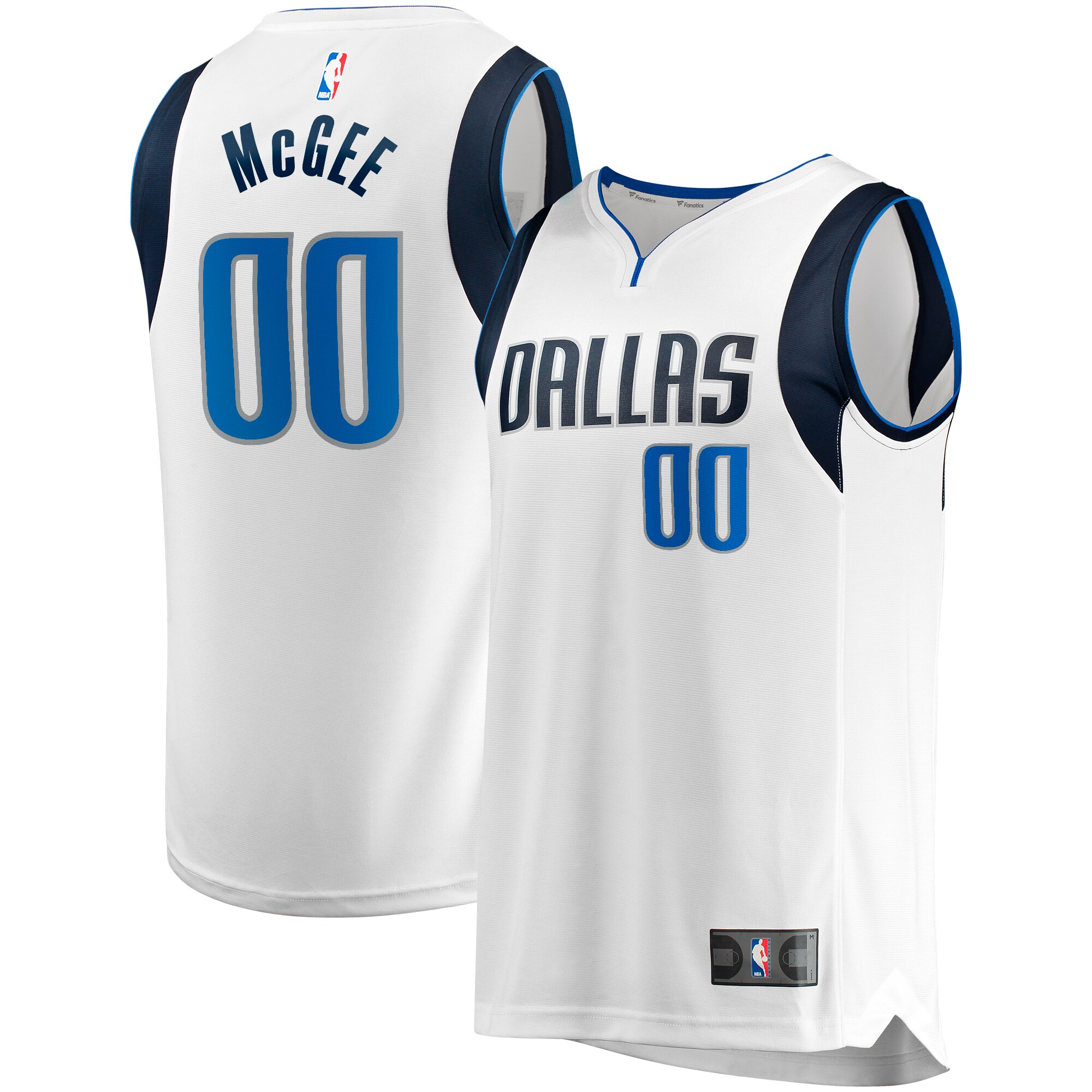 Alternative view of Javale Mcgee Dallas Mavericks Fanatics Branded Fast Break Player Basketball Jersey - Association Edition - White