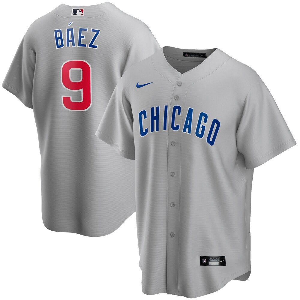 Javier Baez Chicago Cubs Road 2020 Player Baseball Jersey - Gray