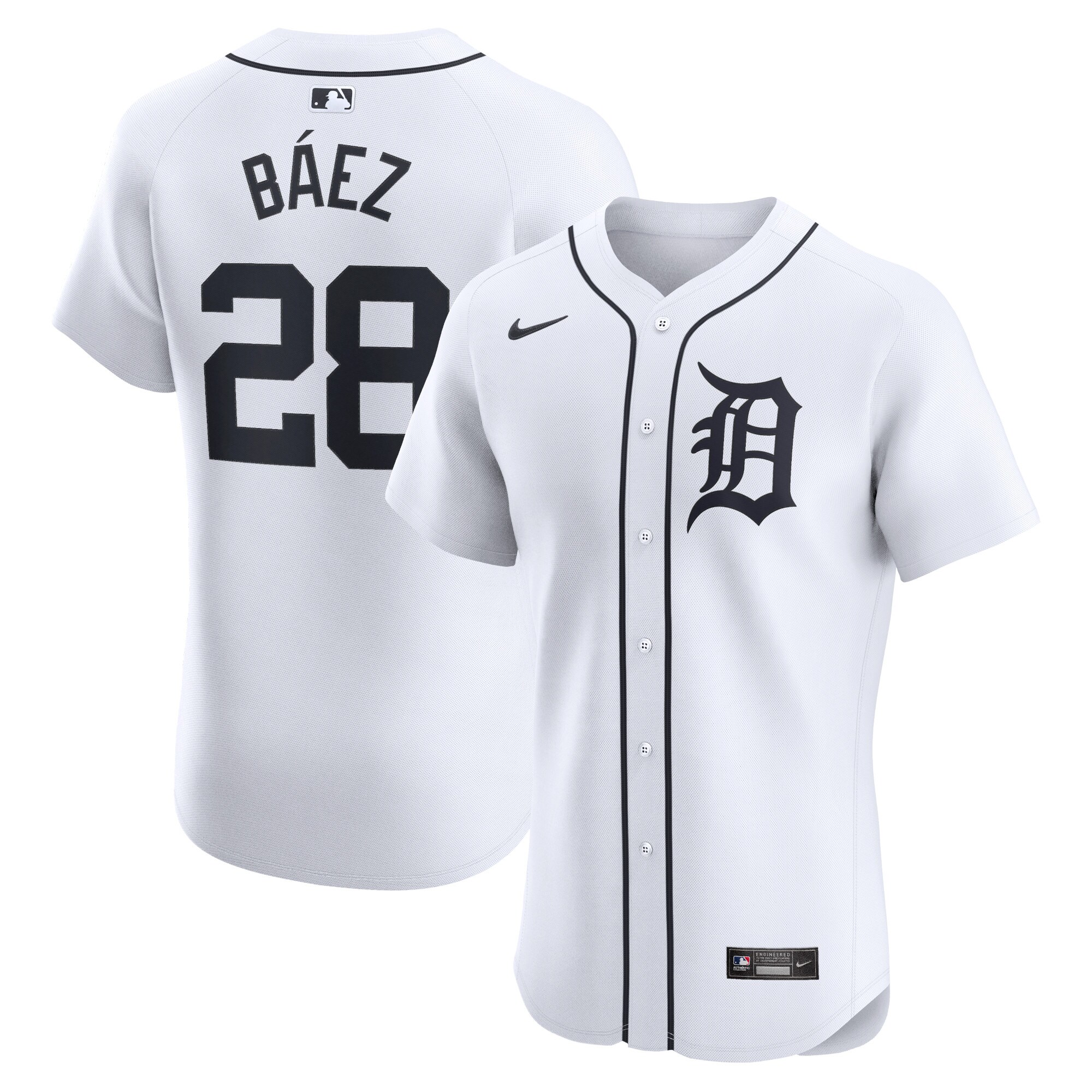 Javier Baez Detroit Tigers Home Elite Player Baseball Jersey - White