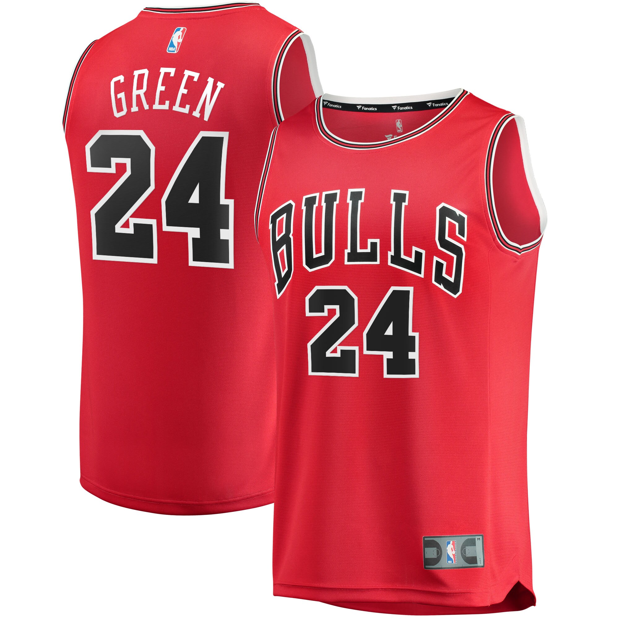 Alternative view of Javonte Green Chicago Bulls Fanatics Branded 2021/22 Fast Break Replica Basketball Jersey - Icon Edition - Red