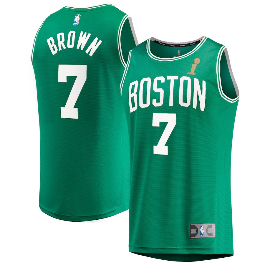 Jaylen Brown 7 Boston Celtics 2024 FINALS CHAMPIONS Jersey - Kelly Green - Icon Edition - JS805
