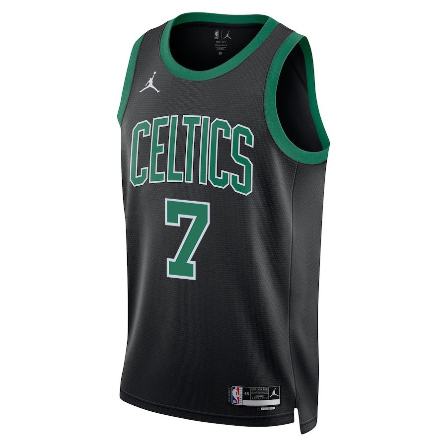 Alternative view of Jaylen Brown 7 Boston Celtics 2024 FINALS PATCH Swingman Jersey - Statement Edition - Black - JS747