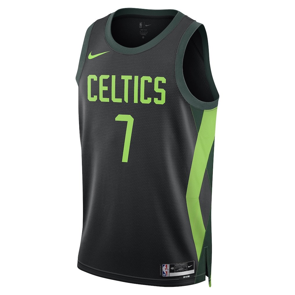 Alternative view of Jaylen Brown 7 Boston Celtics Unisex 2024/25 Swingman Player Jersey - City Edition - Black - JS656