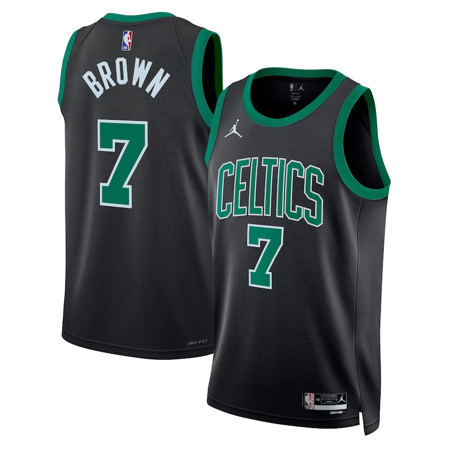 Jaylen Brown 7 Boston Celtics Unisex Swingman Basketball Jersey - Statement Edition - Black - JS579