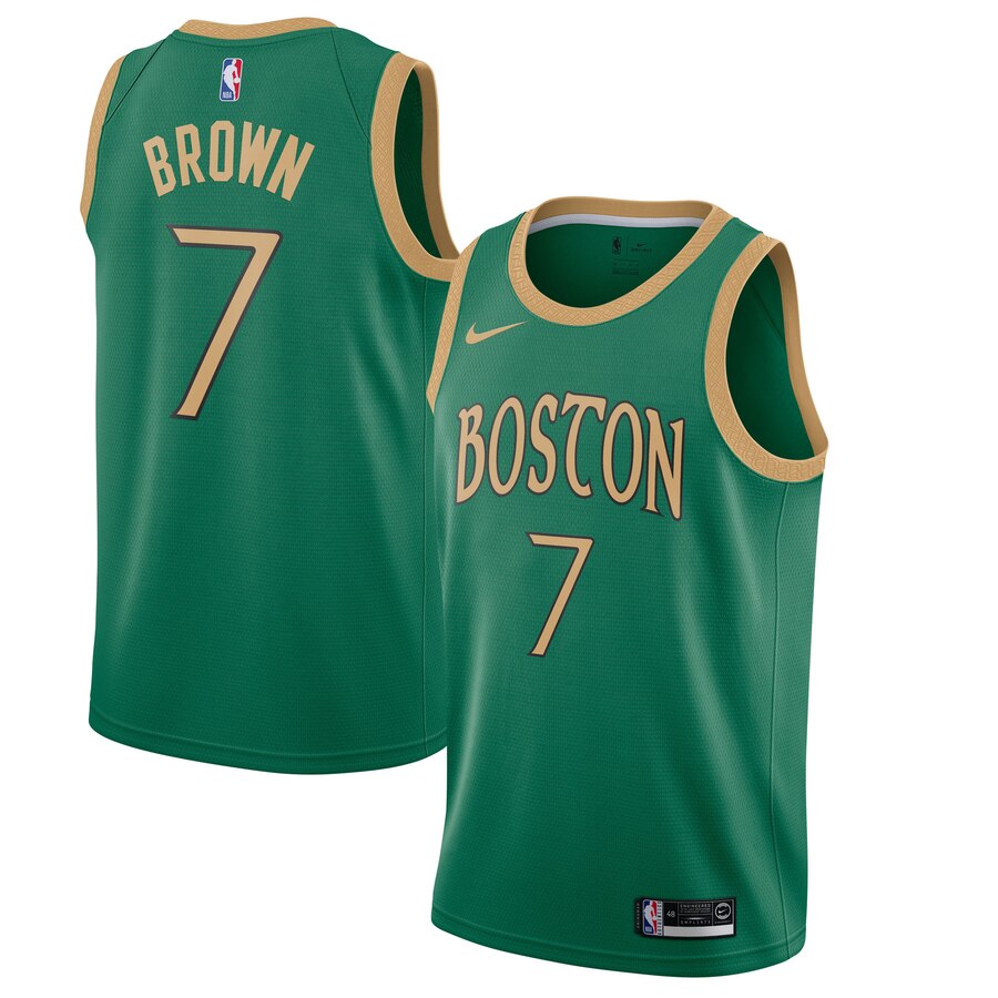 Jaylen Brown Boston Celtics 2019/20 Finished Swingman Basketball Jersey Green - City Edition