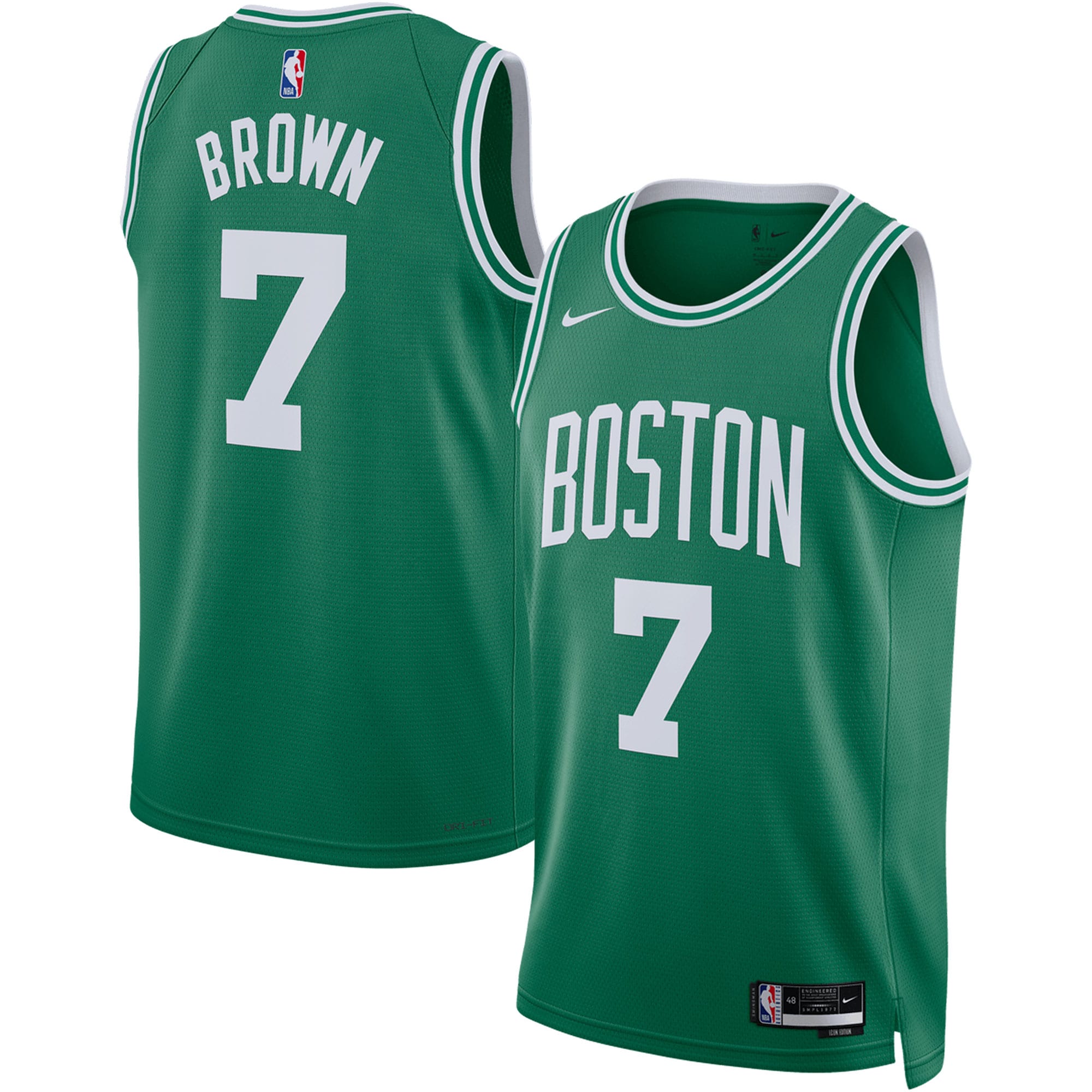 Alternative view of Jaylen Brown Boston Celtics Unisex Swingman Basketball Jersey – Icon Edition – Kelly Green