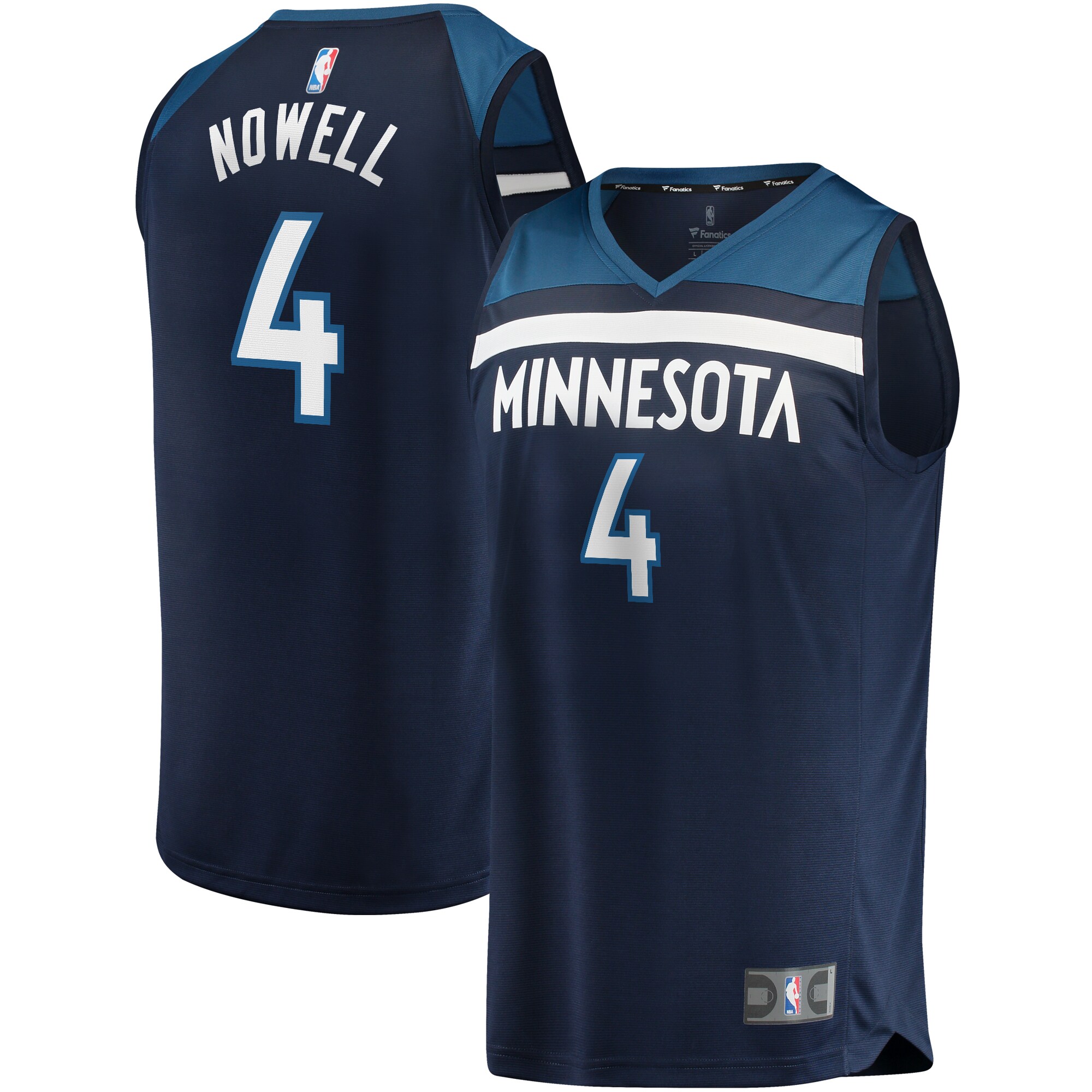 Alternative view of Jaylen Nowell Minnesota Timberwolves Fanatics Branded Fast Break Replica Basketball Jersey Navy - Icon Edition